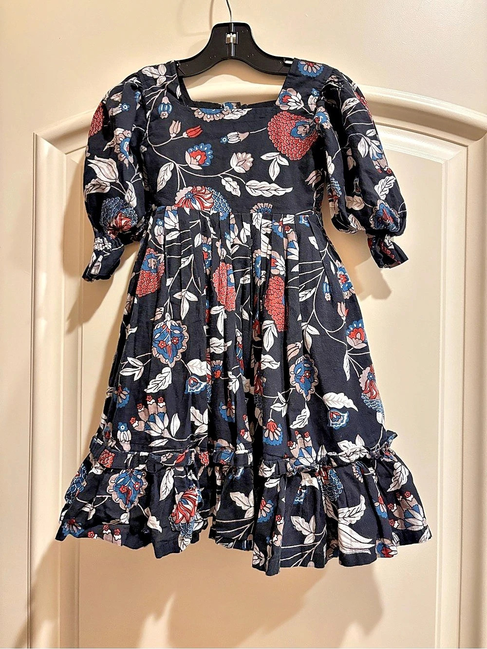 Mona's Couture Girls Floral Dress Set Black & Yellow
